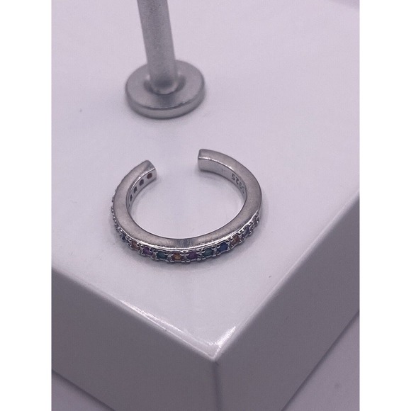Gorgeous 925 sterling silver multicolor Ear clip - Picture 1 of 5